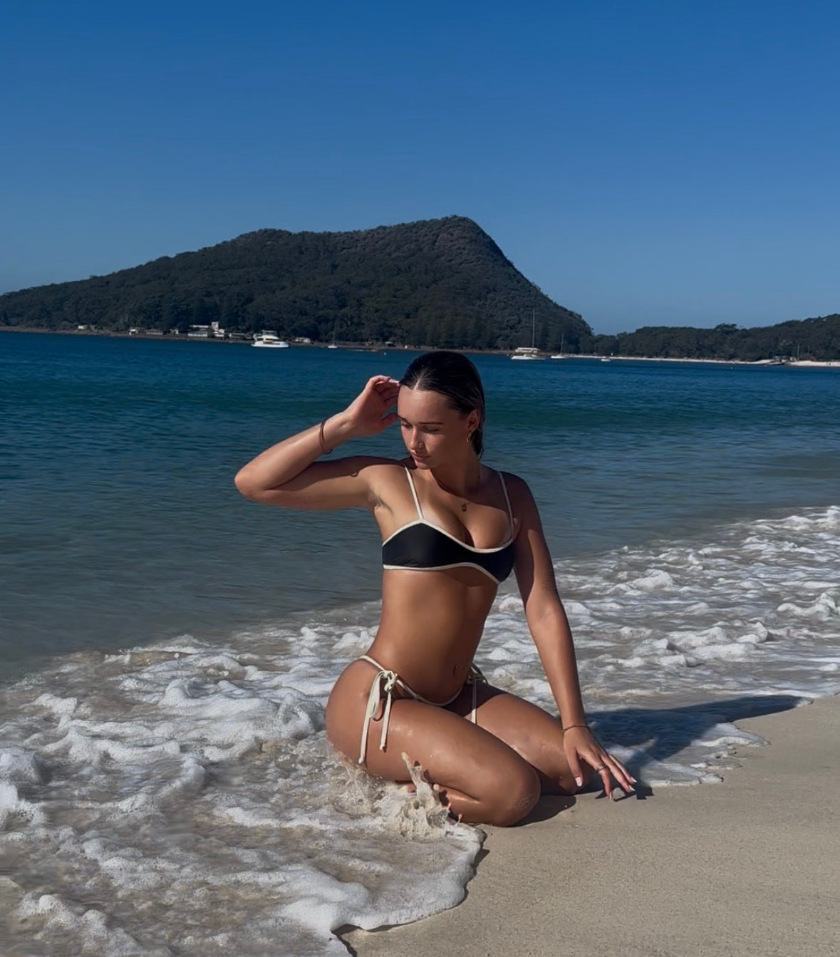 Black Thin Strap Bikini Top